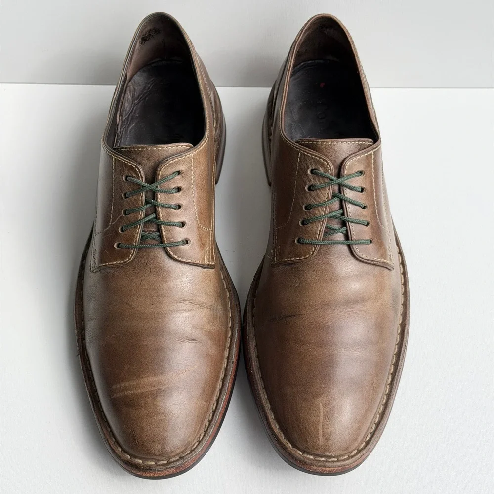 Cole Haan‎ Centre Street Derby Shoes Mens 9 Brown Leather Plain Toe Nike Air